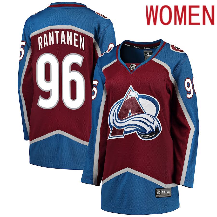 Women Colorado Avalanche 96 Mikko Rantanen Fanatics Branded Burgundy Breakaway Player NHL Jersey